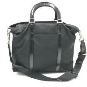 Prada black logo handbag shoulder Tessuto nylon bag triangle